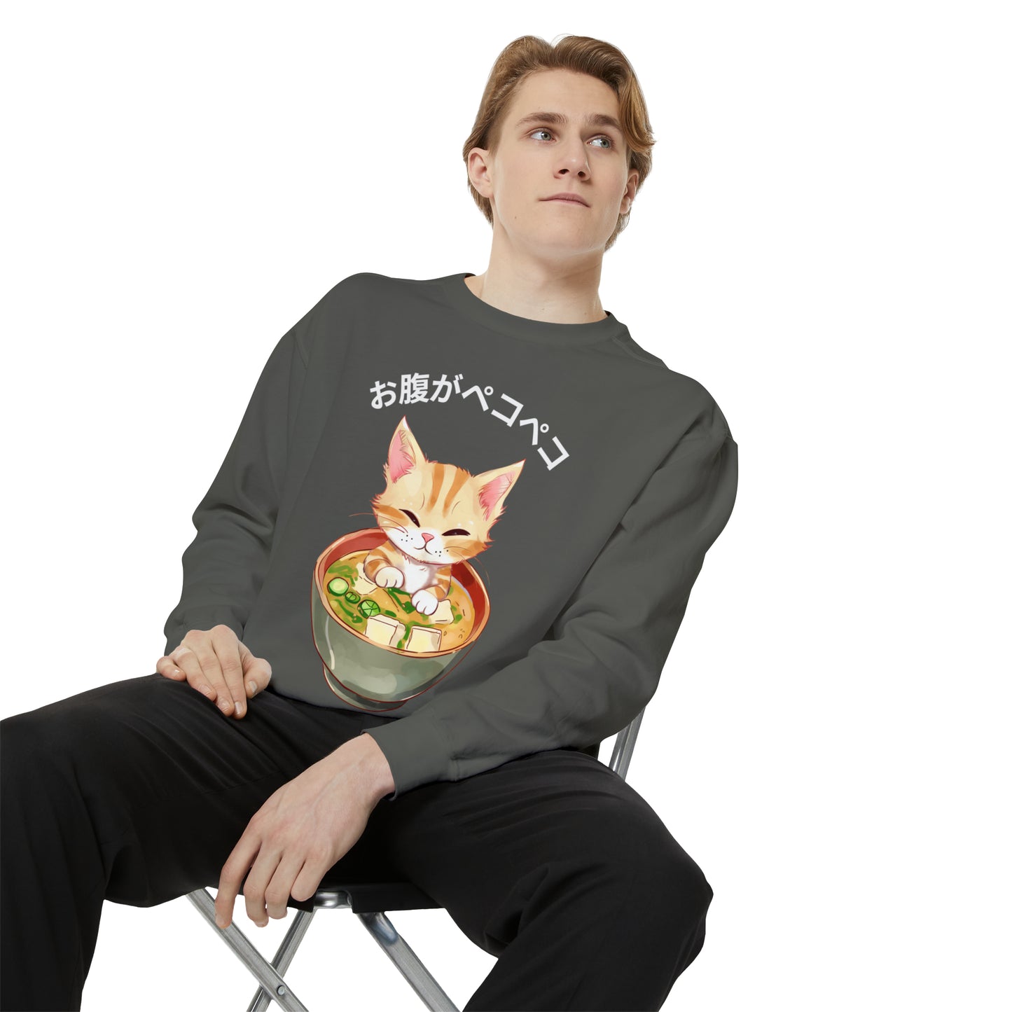 お腹がペコペコ Cat in Miso Soup Sweatshirt: Cozy Comfort & Kawaii Style