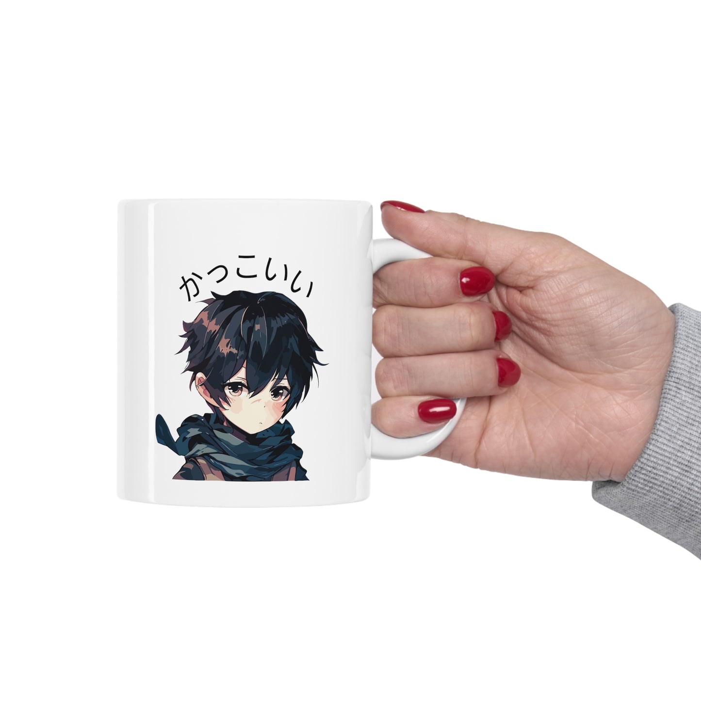 かっこいい Anime Boy Mug: Sip in Style, Anime Enthusiasts! Ceramic Mug 11oz