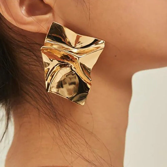 Folded Metal Earrings