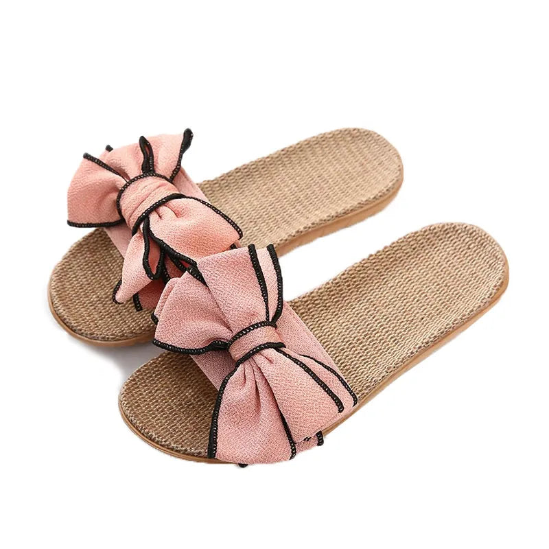 Butterfly-Knot Hemp Slippers