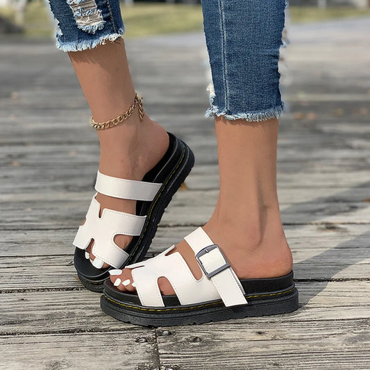 Peep-Toe Platform Ankle Sandals