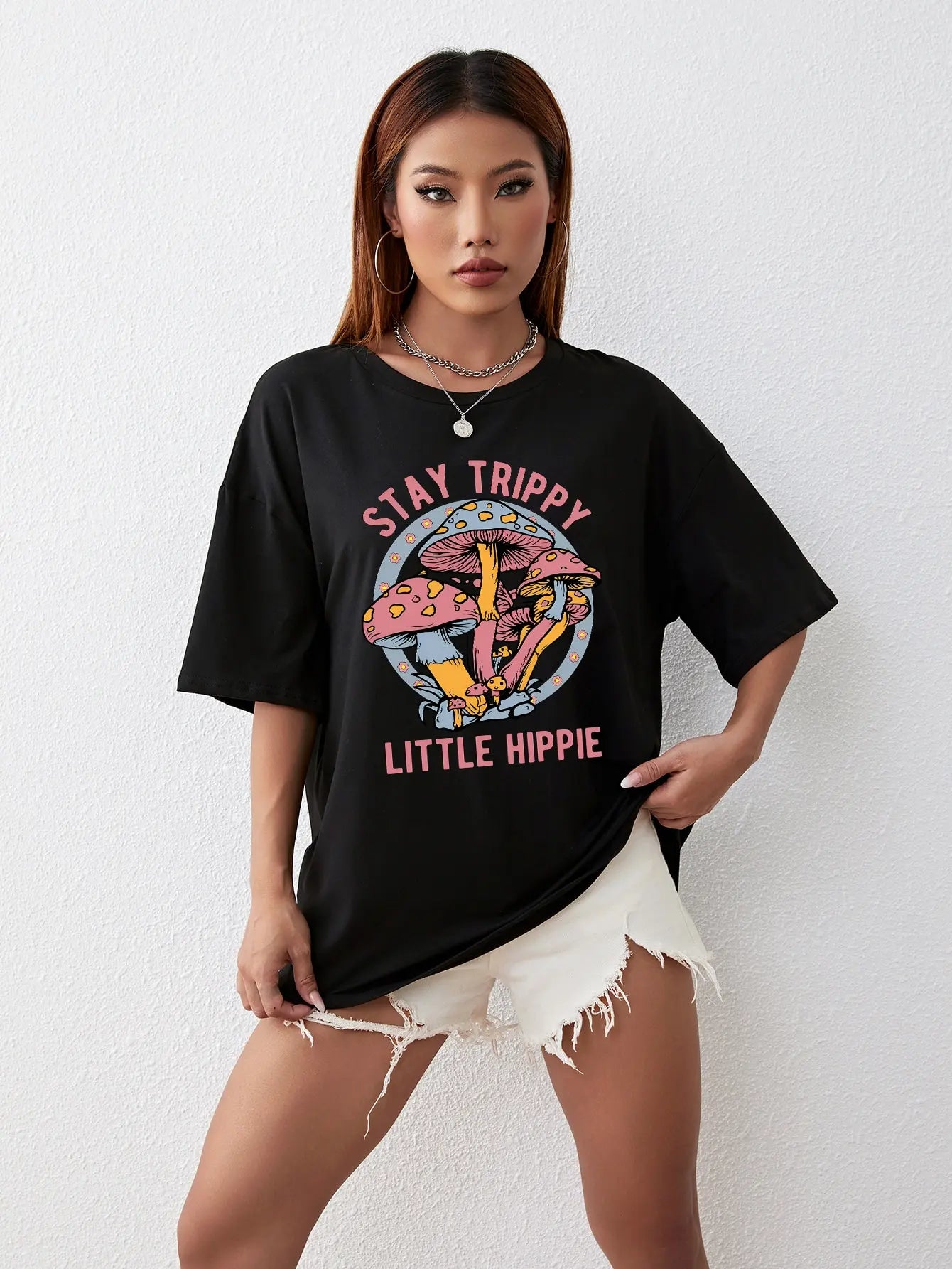 Stay Trippy Little Hippie Cotton Shirt