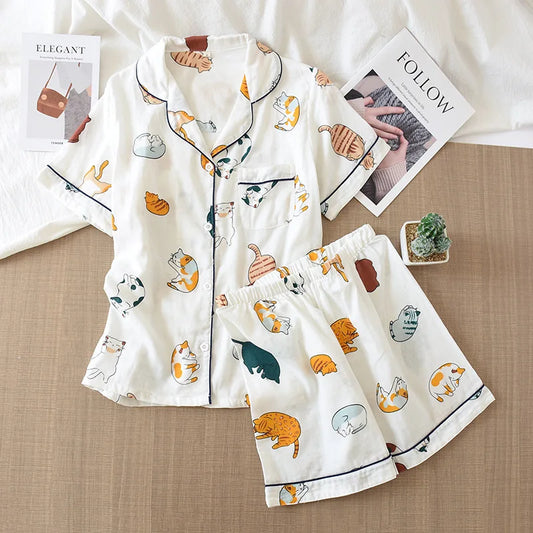 Japanese Summer Cotton Pajama Set
