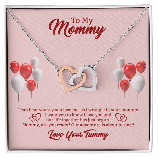 To My Mommy Double Heart Pendant