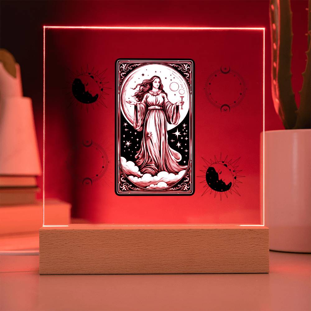 Lady and the Moon Tarot Acrylic Plaque