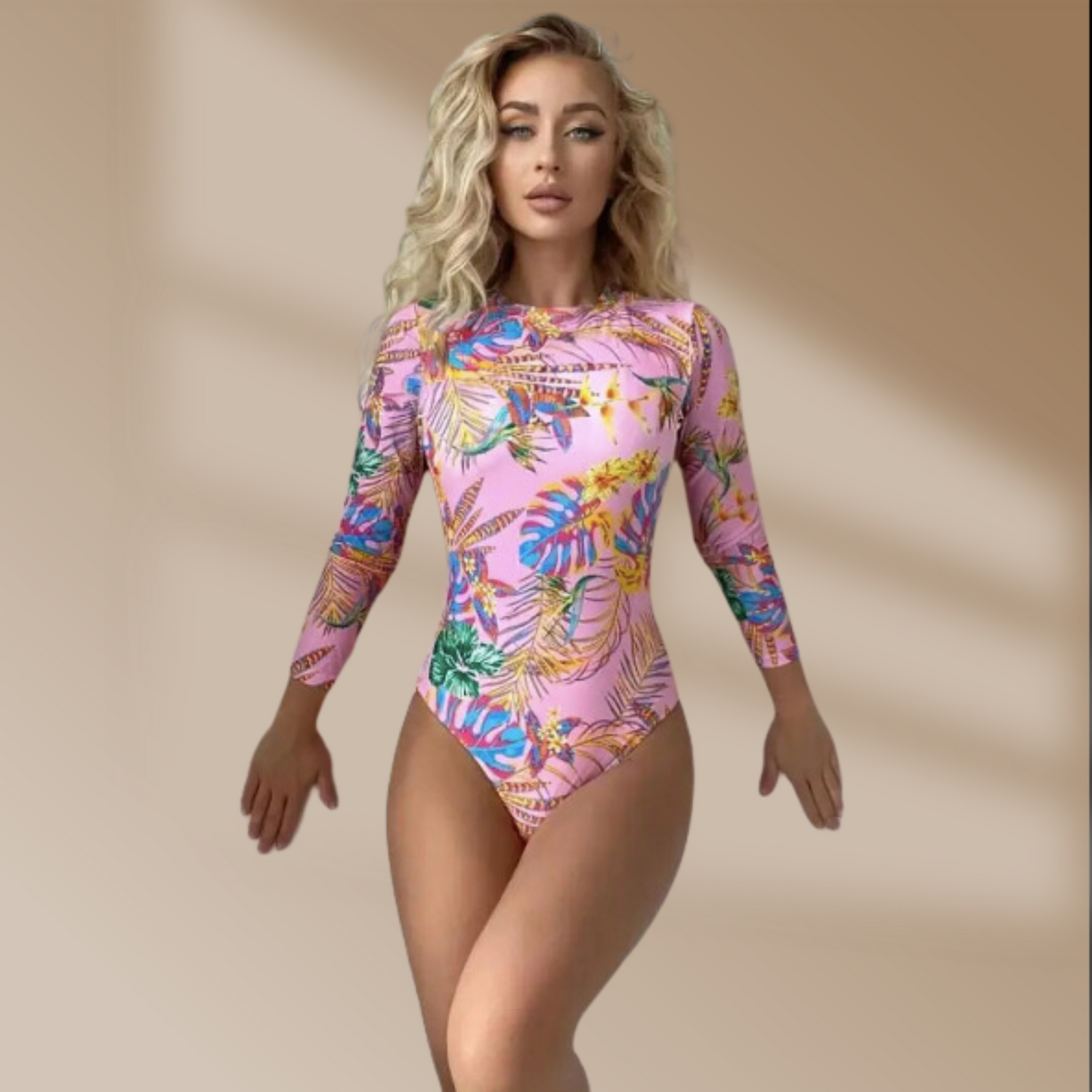 Long Sleeve Floral Paradise Swimsuit