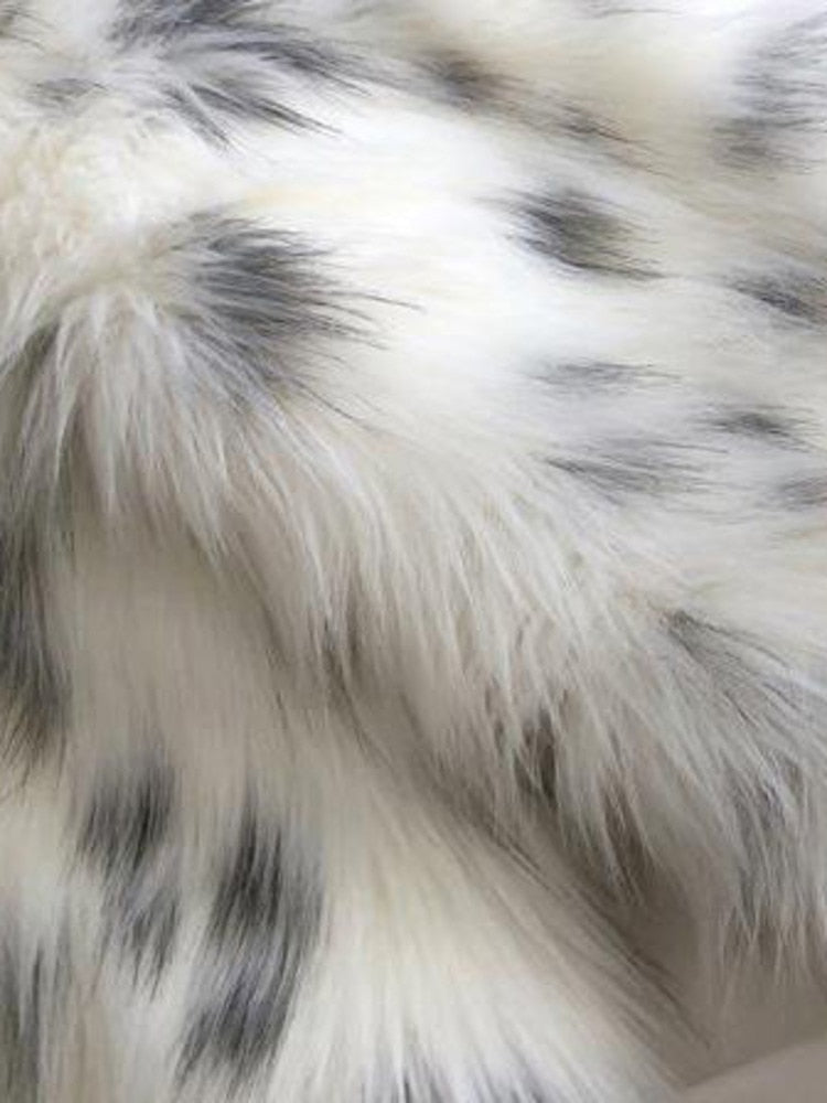 White Leopard Animal Print Faux Fur Coat